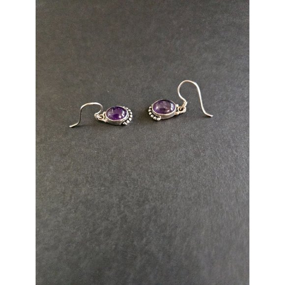 **Final Sale** Sterling silver purple amethyst earrings - Picture 6 of 9